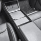 Center console storage box panel frame, dark gray with three tray sections