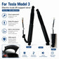 Two black electric trunk lift support struts with attached power cable ends
