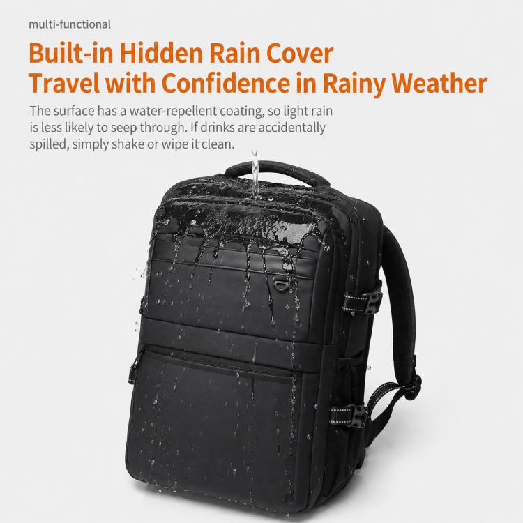WEIXIRE B929 backpack with water-beaded, weatherproof outer finish and zip front.