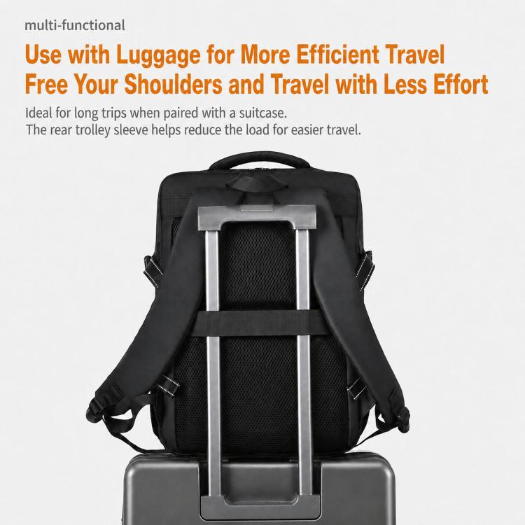WEIXIRE B929 backpack with rear trolley sleeve and dual shoulder straps.