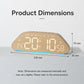 Wood-grain LED desk alarm clock dimensions, 210 x 75 x 35 mm