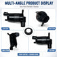 Windshield washer pump motor with rubber gasket ring shown from multiple angles