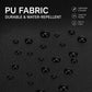 Black PU leather fabric with water-repellent dotted texture