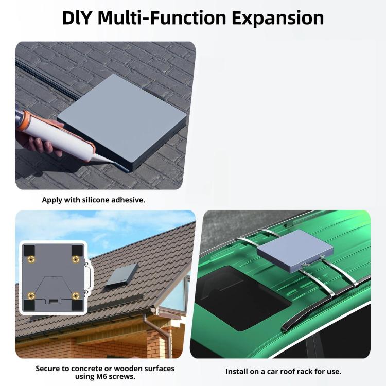 Gray square mounting plate with blank face and corner screw points