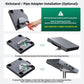 Gray mounting interface showing kickstand adapter and screw hardware setup