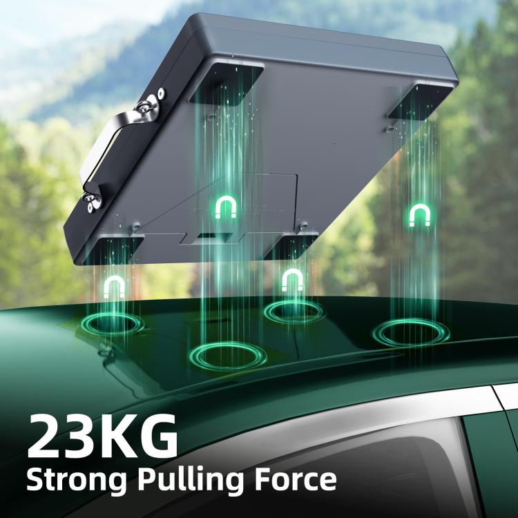 Gray car mount base with four suction pads and green magnetic connection markers