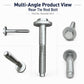 Rear tie rod bolt shown from multiple angles; hex flange head and threaded body.