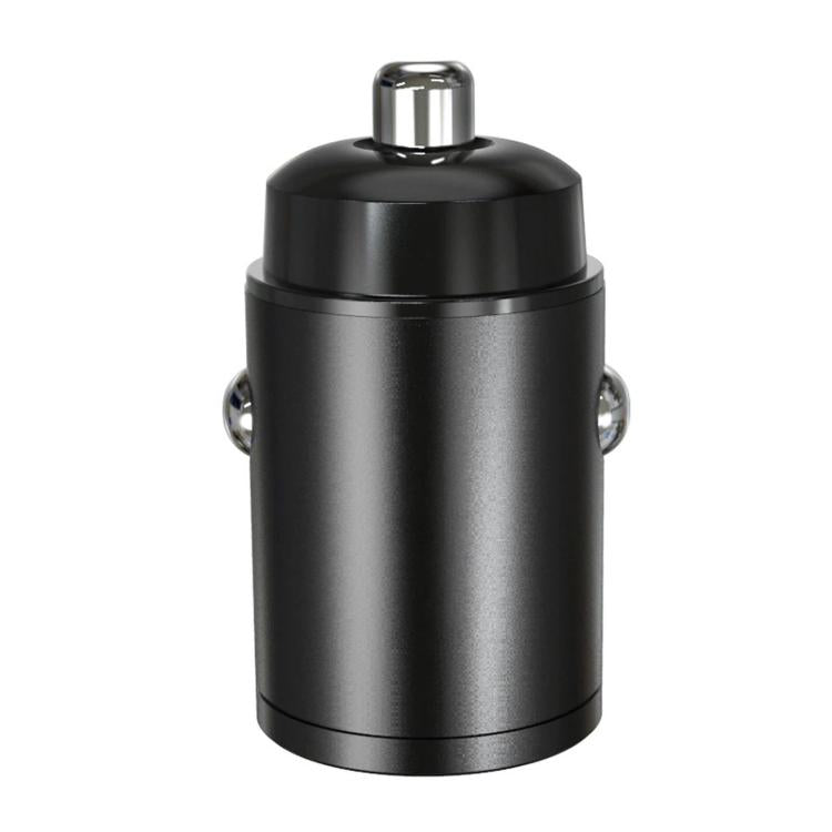 Black mini car fast charger with pull-ring top and side mounting loops.