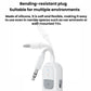 White Bluetooth AUX audio adapter with flexible silicone plug and 3.5mm jack