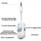 White AUX Bluetooth audio adapter showing mic, TX/RX buttons, indicators, Type-C port