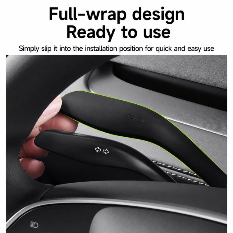Steering stalk cover ready to install, dark gray with neon green trim