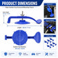 Blue suction cup surround mounting fixture with adjustable screw and long handle