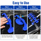 Hand pressing a blue suction cup mounting tool onto a car window