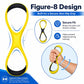 Yellow figure-eight swimming arm corrector secure-fit diagram with forearm grip