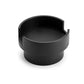 Black 3D-printed sofa cup holder insert, open circular base with side tabs
