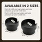 Black sofa cup holder insert available in two sizes, rounded open design