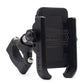 Rotating phone holder for motorcycle handlebars, black aluminum clamp mount