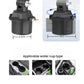 Black retractable support base with foldable clamp arm for car phone holder