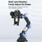 Car phone cup holder with multi-joint rotary joints and extendable support arms, black