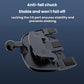 Car CD slot phone mount with anti-fall stabilizer clamp and rotating base