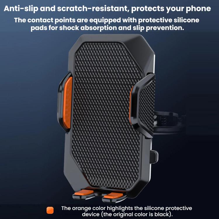 Car phone holder with textured grip and protective silicone pads for CD slot mounting