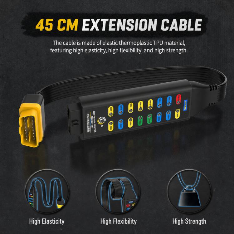45 cm extension cable with OBD connector and multiple labeled port indicators