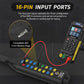 OBD2 scan tool with 16-pin input ports along the cable connection bar