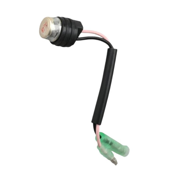 Temperature control switch assembly with round sensor head and two-pin connector