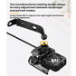 Motorcycle phone holder with 360° rotating arm and adjustable clamp for portrait/landscape