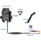 Motorcycle mirror-base phone holder with long gooseneck cable and connector tips