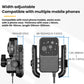 Adjustable motorcycle phone holder with side clamps for different phone widths