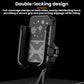 Motorcycle phone holder with double-locking clamp design for secure grip