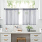 2-Piece Set Sheer Cafe Tier Curtains Rod Pocket Small Window Voile Curtains For Kitchen Bathroom, 76x60cm, 76x92cm, 132x46cm