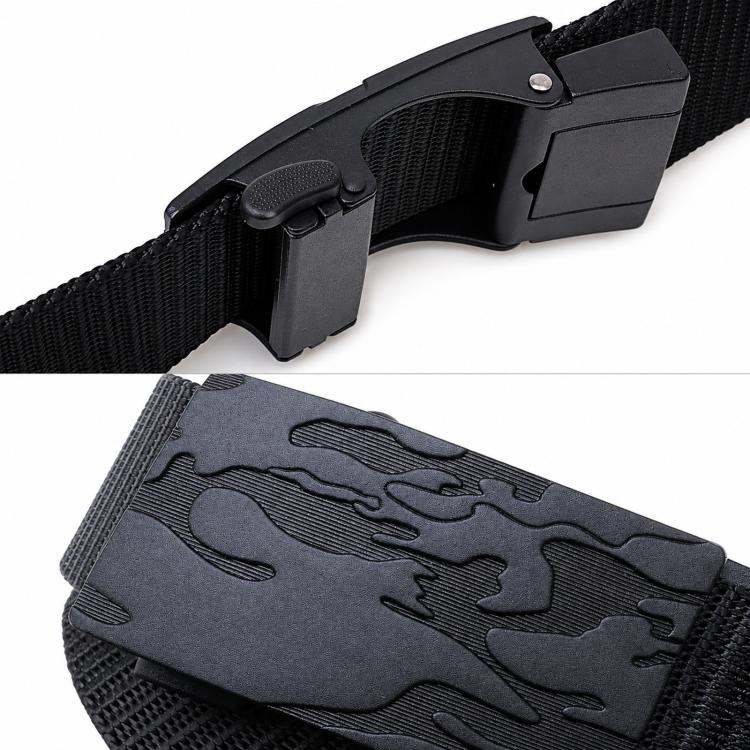 Men’s automatic buckle belt with matte black buckle and camouflage keeper panel
