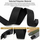 Men’s nylon webbing belt with automatic buckle, reinforced tip, and black strap