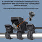 Black motorcycle USB charger with LED display and twin charging ports on handlebar clamps