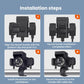 Motorcycle USB charger installation steps with clamp and wiring ports shown in sequence