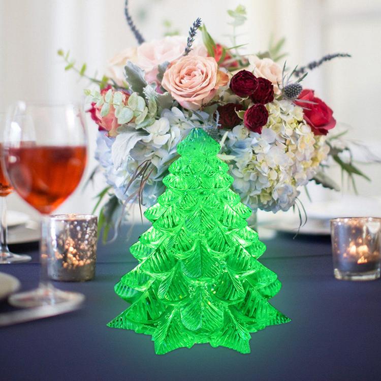 Green Christmas tree shaped candle made from a silicone tree mold centerpiece