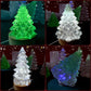 Colorful Christmas tree candles made from silicone tree molds, four display views
