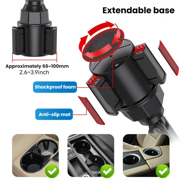 Extendable base car fan with shockproof foam grip and anti-slip mat