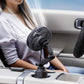 Car cup holder fan positioned on dashboard for personal airflow while driving