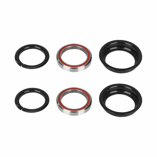 Headset steering bearing kit, six rings: black outer seals and red-edged bearings