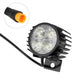 Electric scooter LED headlight lamp with round clear lens and black finned housing