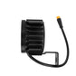 Electric scooter LED headlight with black ring housing and 3-pin waterproof plug cable