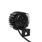 Electric scooter LED headlight with round rear socket, black fins, and mounting plate