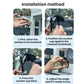 Wide-angle reversing mirror suction-cup mount with latch for windshield attachment