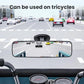 Wide road view in a car reversing mirror with overhead suction mount