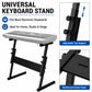 Universal keyboard stand with adjustable top support and reinforced center panel