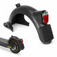 Rear scooter fender mudguard with red tail light and black mounting plate