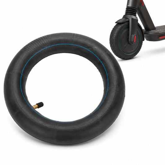 Black inner tube with straight valve for electric scooter tires